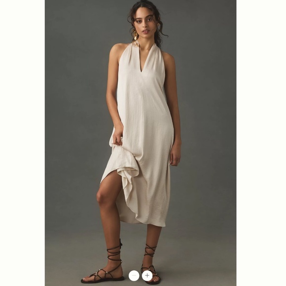 Anthropologie Anthropologie Halter Silky Midi Dress - Picture 1 of 3